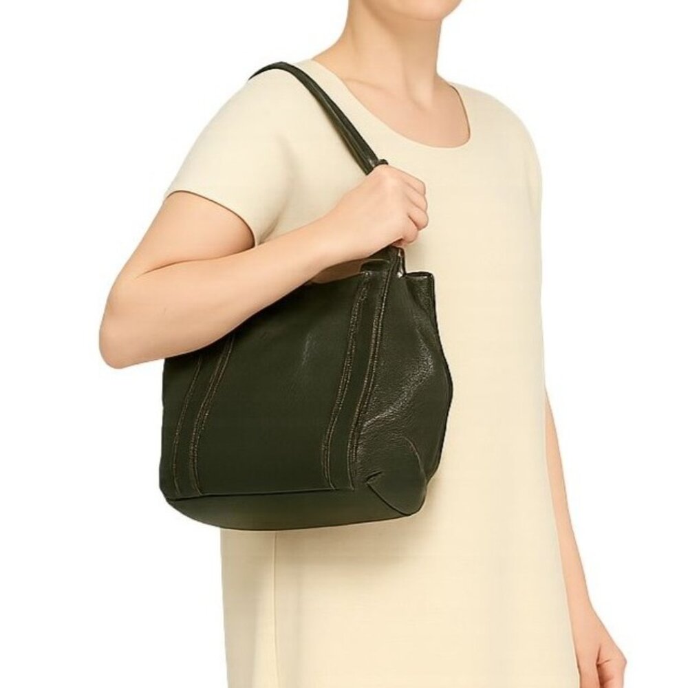 Dark Green Leather Bag Peck & Peck Shoulder Handbag Crossbody  Women's Woman's